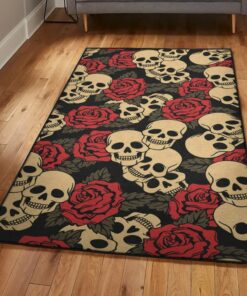 Skeleton Area Rugs, Skull Rug, Skull Area Rug, Skull Rug for Living Room Bedroom Home Skull A75
