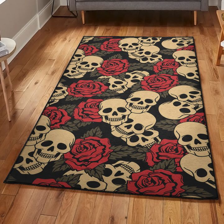 Skeleton Area Rugs, Skull Rug, Skull Area Rug, Skull Rug for Living Room Bedroom Home Skull A75