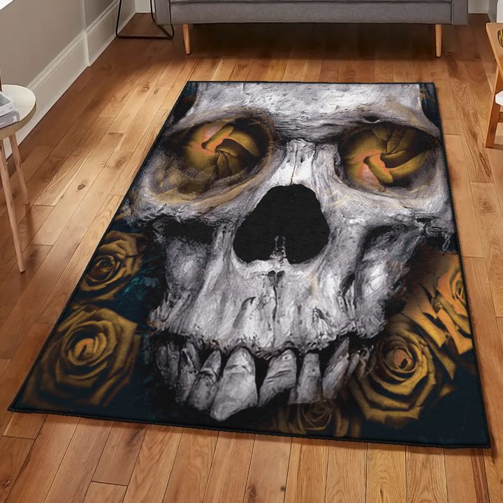 Skeleton Dining Room Rug, Skull Rug, Skull Area Rug, Skull Rug for Living Room Bedroom Home Skull A62