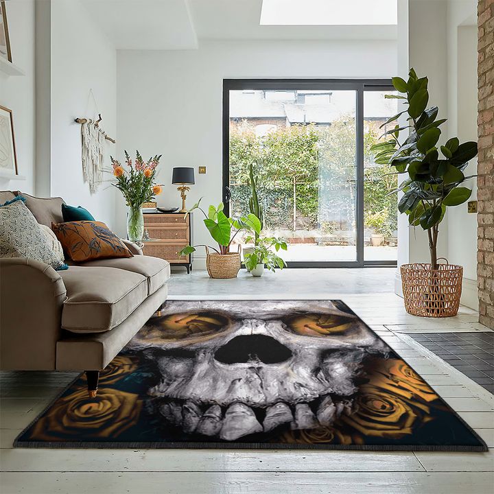 Skeleton Dining Room Rug, Skull Rug, Skull Area Rug, Skull Rug for Living Room Bedroom Home Skull A62
