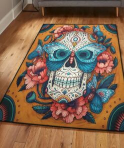 Skeleton Large Area Rugs, Skull Rug, Skull Area Rug, Skull Rug for Living Room Bedroom Home Skull A77