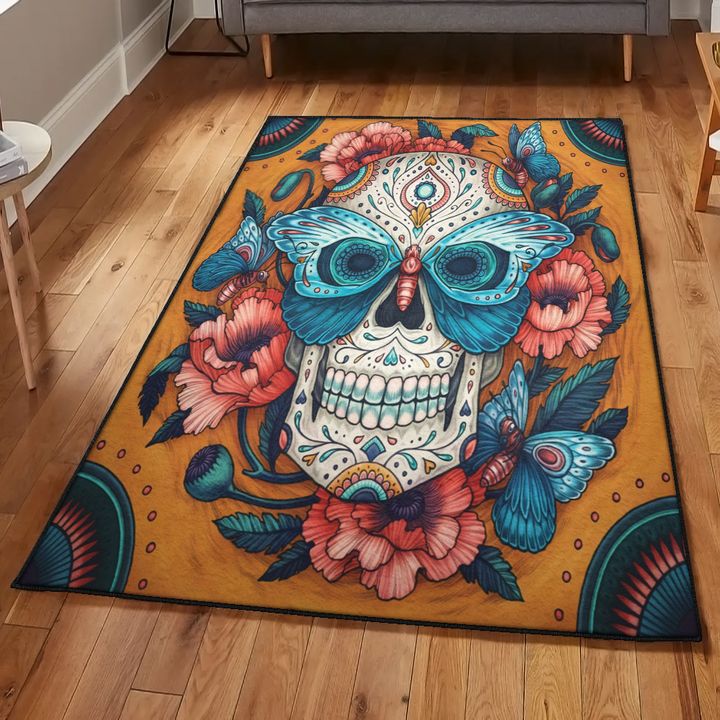 Skeleton Large Area Rugs, Skull Rug, Skull Area Rug, Skull Rug for Living Room Bedroom Home Skull A77