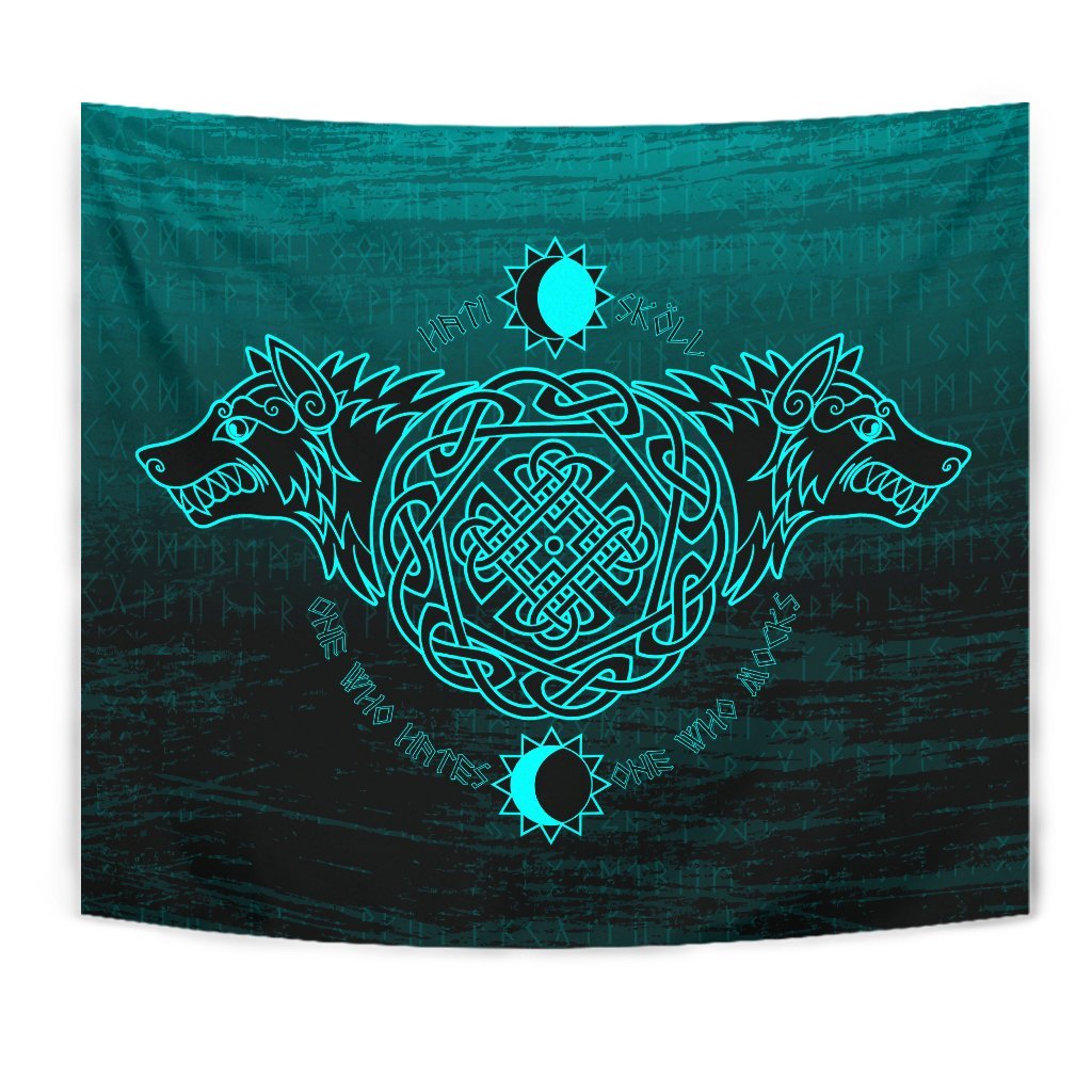 Skoll And Hati Viking Style Tapestry for Wall Décor