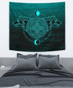 Skoll And Hati Viking Style Tapestry for Wall Décor