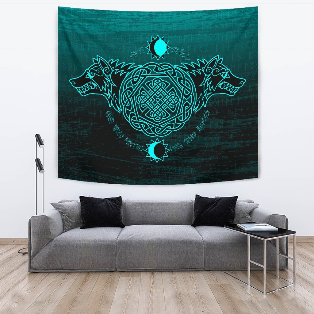 Skoll And Hati Viking Style Tapestry for Wall Décor