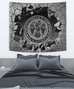 Skoll and Hati Cyan Tapestry for Wall Décor