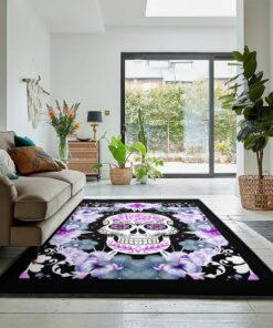 Skull Area Rugs, Sugar Skull Rug, Skull Area Rug, Skull Rug for Living Room Bedroom Home Skull A02
