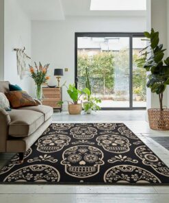 Skull Area Rugs, Sugar Skull Rug, Skull Area Rug, Skull Rug for Living Room Bedroom Home Skull A50
