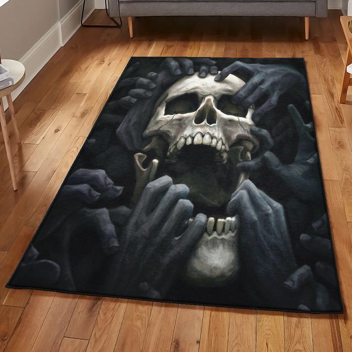 Skull Art Deco Rug, Skull Death Rug, Skull Area Rug, Skull Rug for Living Room Bedroom Home Skull A26