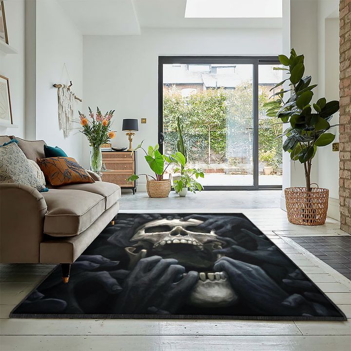 Skull Art Deco Rug, Skull Death Rug, Skull Area Rug, Skull Rug for Living Room Bedroom Home Skull A26