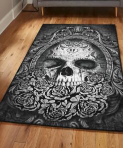 Skull Art Deco Rug, Skull Rug, Skull Area Rug, Skull Rug for Living Room Bedroom Home Skull A27
