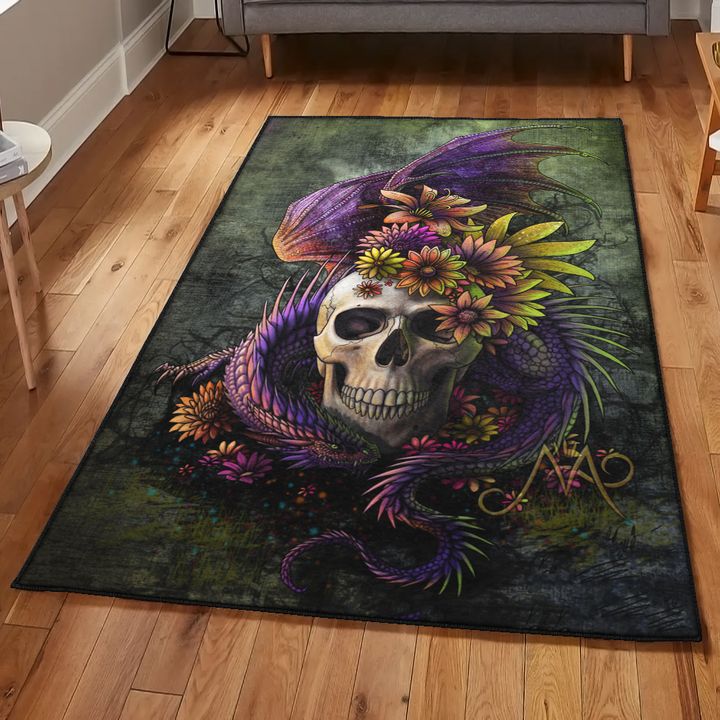 Skull Art Deco Rug, Skull Rug, Skull Area Rug, Skull Rug for Living Room Bedroom Home Skull A29