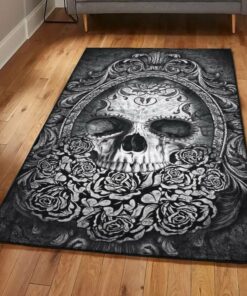 Skull Art Deco Rug, Skull Rug, Skull Area Rug, Skull Rug for Living Room Bedroom Home Skull A35