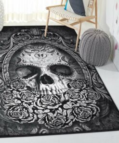Skull Art Deco Rug, Skull Rug, Skull Area Rug, Skull Rug for Living Room Bedroom Home Skull A35