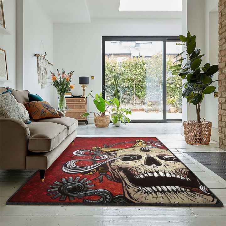 Skull Bedroom Rugs, Hot Skull Rug, Skull Area Rug, Skull Rug for Living Room Bedroom Home Skull A64