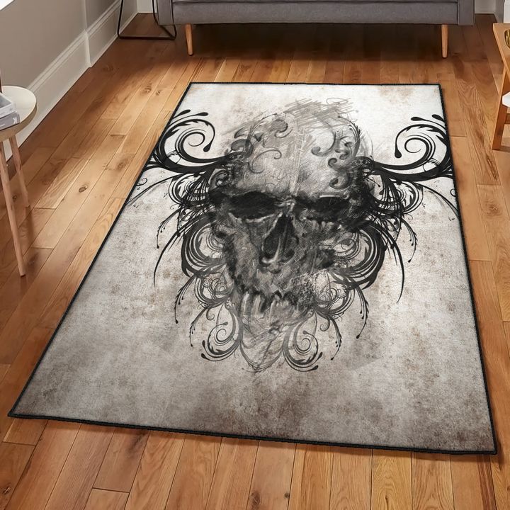 Skull Bedroom Rugs, Skull Rug, Skull Area Rug, Skull Rug for Living Room Bedroom Home Skull A12