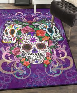 Skull Bedroom Rugs, Sugar Skull Rug, Skull Area Rug, Skull Rug for Living Room Bedroom Home Skull A06