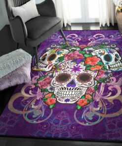 Skull Bedroom Rugs, Sugar Skull Rug, Skull Area Rug, Skull Rug for Living Room Bedroom Home Skull A06