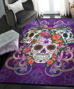 Skull Bedroom Rugs, Sugar Skull Rug, Skull Area Rug, Skull Rug for Living Room Bedroom Home Skull A48