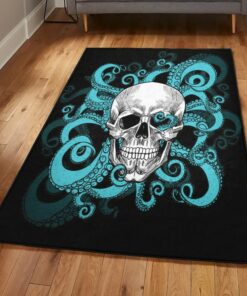 Skull Cool Rugs, Octopus and Skull Rug, Skull Area Rug, Skull Rug for Living Room Bedroom Home Skull A60