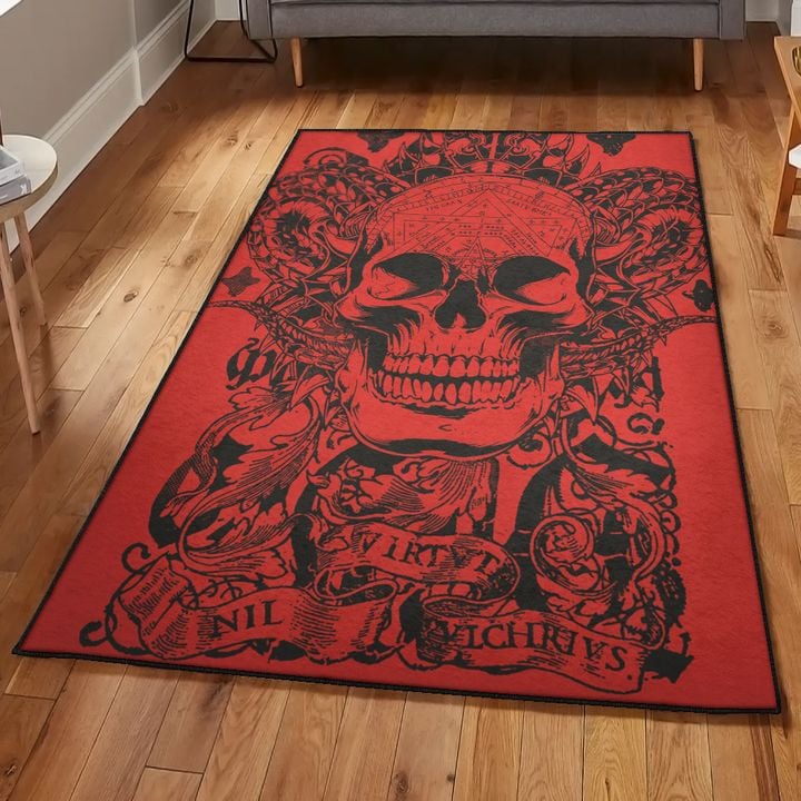 Skull Cool Rugs, Red Skull Rug, Skull Area Rug, Skull Rug for Living Room Bedroom Home Skull A49