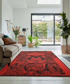 Skull Cool Rugs, Red Skull Rug, Skull Area Rug, Skull Rug for Living Room Bedroom Home Skull A49