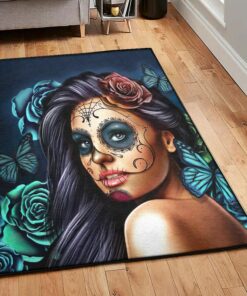 Skull Cool Rugs, Turquoise Skull Rug, Skull Area Rug, Skull Rug for Living Room Bedroom Home Skull A70