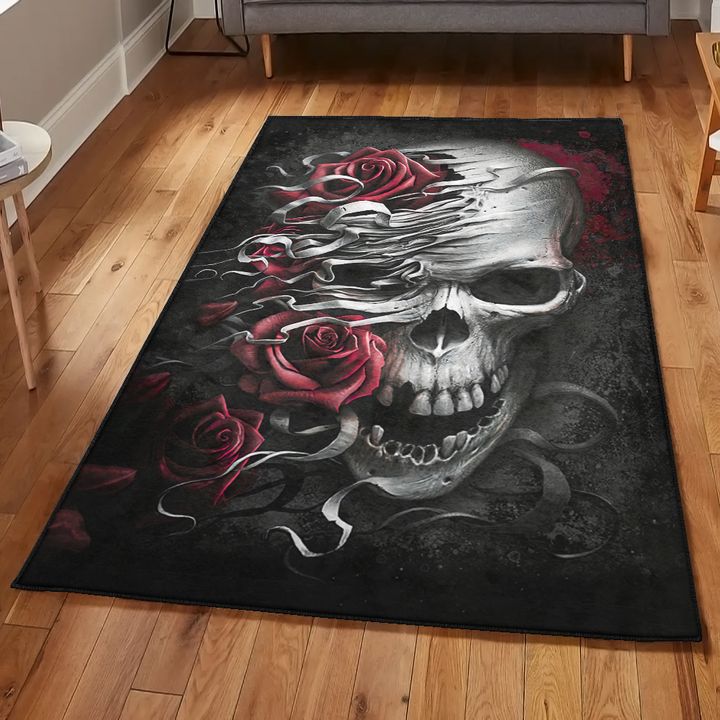 Skull Indoor Outdoor Rugs, Skull Rug, Skull Area Rug, Skull Rug for Living Room Bedroom Home Skull A68