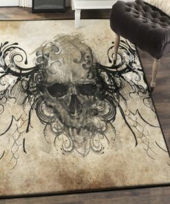 Skull Kitchen Rugs, Gothic Skull Rug, Skull Area Rug, Skull Rug for Living Room Bedroom Home Skull A01