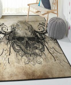 Skull Kitchen Rugs, Gothic Skull Rug, Skull Area Rug, Skull Rug for Living Room Bedroom Home Skull A01