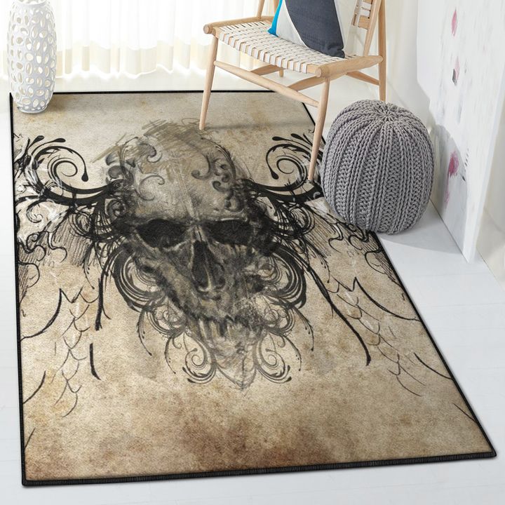 Skull Kitchen Rugs, Gothic Skull Rug, Skull Area Rug, Skull Rug for Living Room Bedroom Home Skull A01