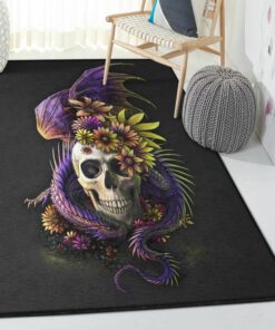 Skull Modern Rugs, Dragon Skull Rug, Skull Area Rug, Skull Rug for Living Room Bedroom Home Skull A07