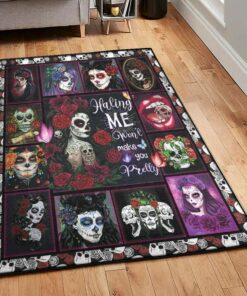 Skull Modern Rugs, Sugar Skull Rug, Skull Area Rug, Skull Rug for Living Room Bedroom Home Skull A45