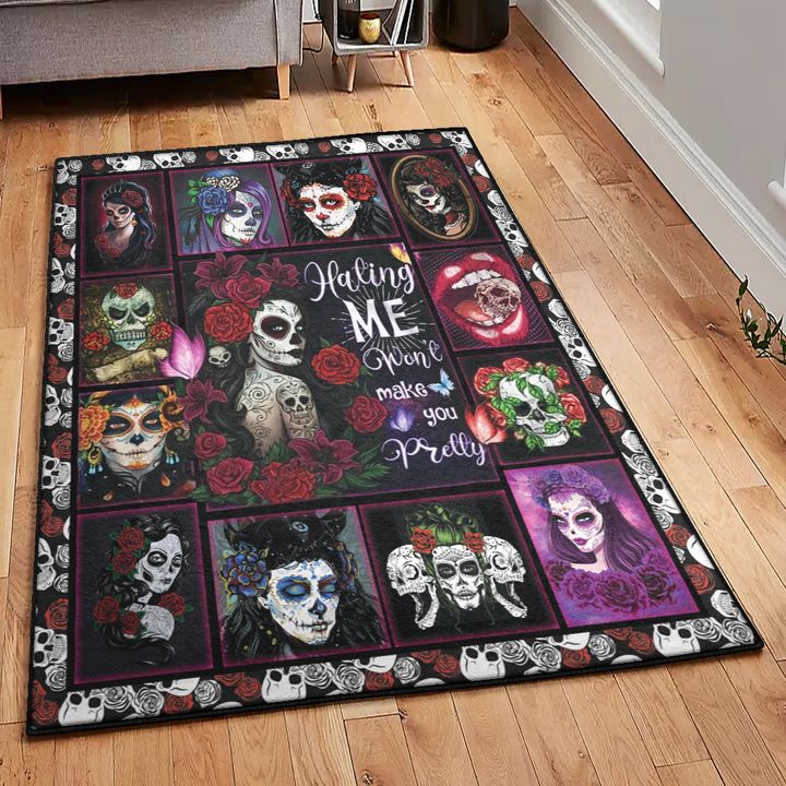 Skull Modern Rugs, Sugar Skull Rug, Skull Area Rug, Skull Rug for Living Room Bedroom Home Skull A45