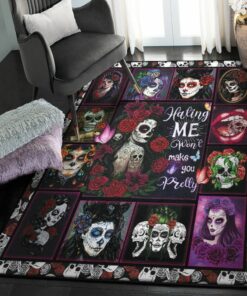 Skull Modern Rugs, Sugar Skull Rug, Skull Area Rug, Skull Rug for Living Room Bedroom Home Skull A45