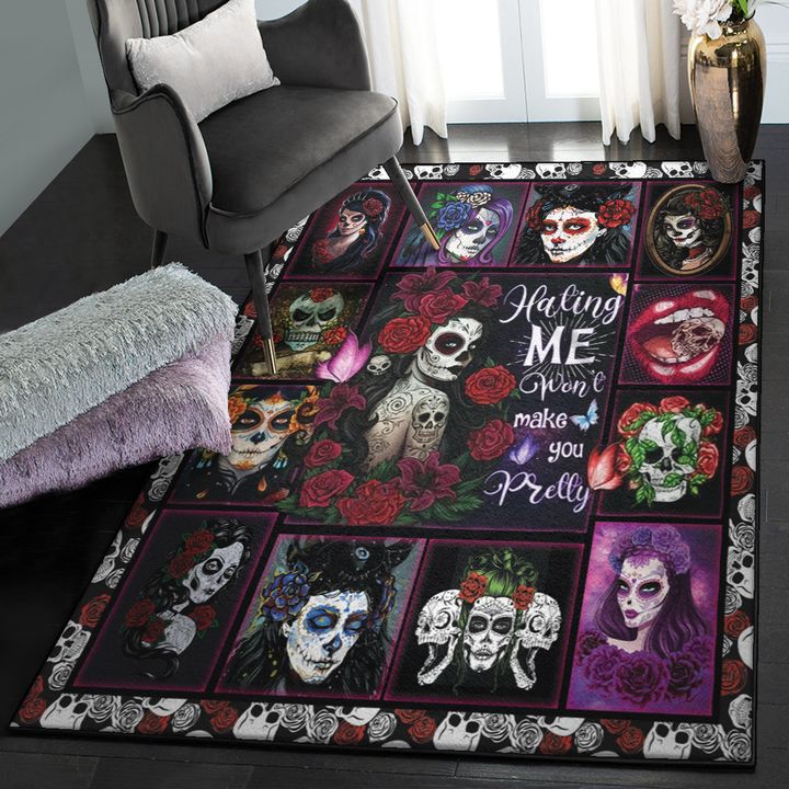 Skull Modern Rugs, Sugar Skull Rug, Skull Area Rug, Skull Rug for Living Room Bedroom Home Skull A45