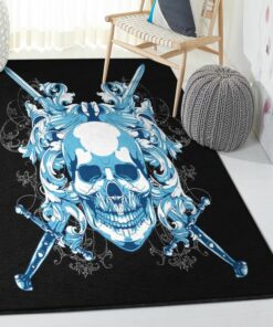 Skull Non Shedding Area Rug, Harley Skull Rug, Skull Area Rug, Skull Rug for Living Room Bedroom Home Skull A11