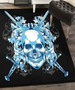 Skull Non Shedding Area Rug, Harley Skull Rug, Skull Area Rug, Skull Rug for Living Room Bedroom Home Skull A17