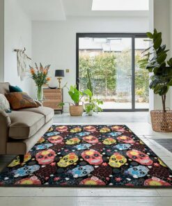 Skull Non Shedding Area Rug, Sugar Skull Rug, Skull Area Rug, Skull Rug for Living Room Bedroom Home Skull A16