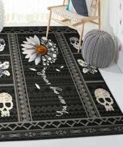 Skull Playroom Rug, Skull Daisy Rug, Skull Area Rug, Skull Rug for Living Room Bedroom Home Skull A19