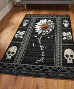 Skull Playroom Rug, Skull Daisy Rug, Skull Area Rug, Skull Rug for Living Room Bedroom Home Skull A19