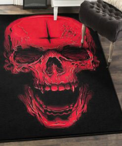 Skull Washable Rugs, Skull Gothic Rug, Skull Area Rug, Skull Rug for Living Room Bedroom Home Skull A09