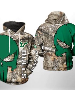 South Florida Bulls Ncaa Camo Veteran Hunting 3D All Over Print Hoodie, Zip-Up Hoodie