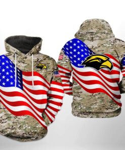 Southern Miss Golden Eagles Ncaa Us Flag Camo Veteran 3D All Over Print Hoodie, Zip-Up Hoodie