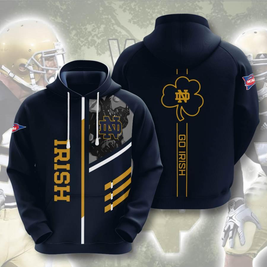 Sports American Football Ncaa Notre Dame Fighting Irish 3D All Over Print Hoodie, Zip-Up Hoodie