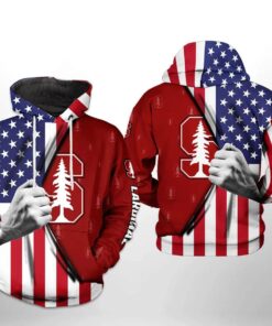 Stanford Cardinals Flag American My Heart 3D All Over Print Zip Hoodie Gifts For Ncaa Fans