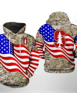 Stanford Cardinals Ncaa Us Flag Camo Veteran 3D All Over Print Hoodie, Zip-Up Hoodie