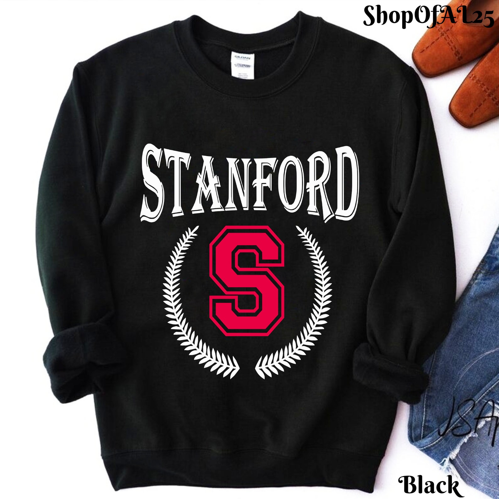 Stanford Winter Crewneck Sweatshirt Vintage, Winter Sweatshirt for Hime Or Her, College Student Sweatshirt