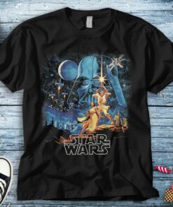 Star Wars A New Hope Faded Vintage Poster Graphic T-Shirt Unisex Adult T-shirt Kid Shirt Long Sleeve Hoodie Sweatshirt