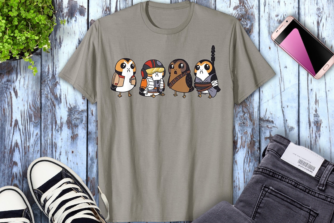 Star Wars Cute Porgs Dressed As Characters Portrait Unisex Adult T-shirt Kid Shirt Long Sleeve Hoodie Sweatshirt Women's Tank
